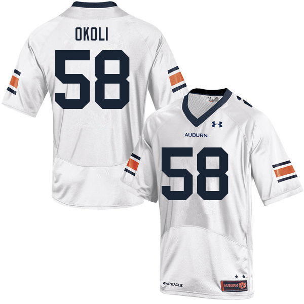 Auburn Tigers Men's Tobechi Okoli #58 White Under Armour Stitched College 2021 NCAA Authentic Football Jersey FXM1374VE